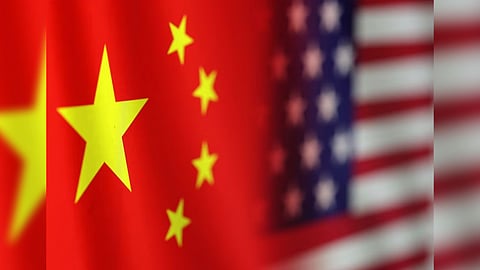 U.S. and Chinese flags