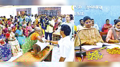 People participating in draw of lots inside Vellore Collectorate