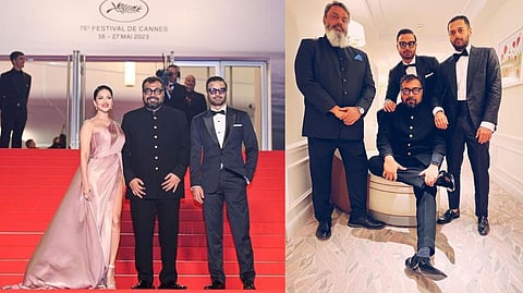 Anurag Kashyap with Sunny Leone and Rahul Bhat; picture featuring Anurag, Rahul Bhat, producer Kabir Ahuja and director Vikramaditya Motwane