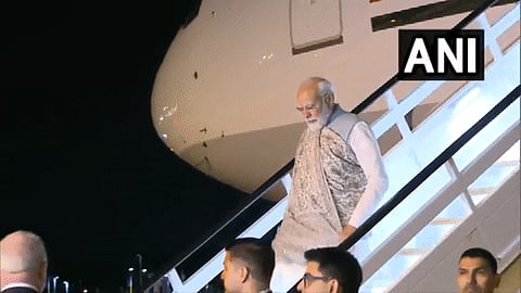 Prime Minister Narendra Modi arrives in Sydney on Monday.