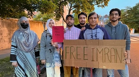 Protest outside residence of Pakistan's Ambassador in Washington.