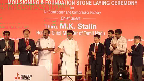 Chief Minister MK Stalin layed foundation stone for Air conditioner and compressor factory project by Mitsubishi Electric India