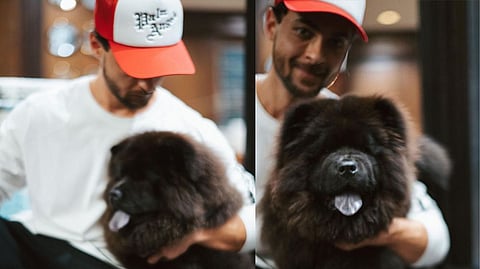 Aayush Sharma with his pet.