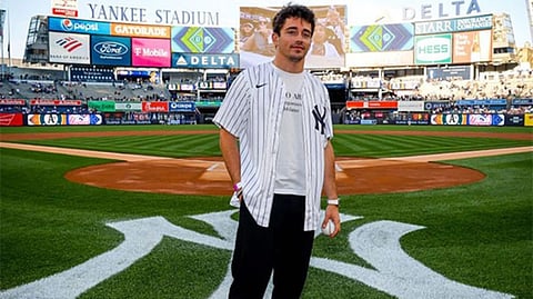 Charles Leclerc at the Yankees Stadium