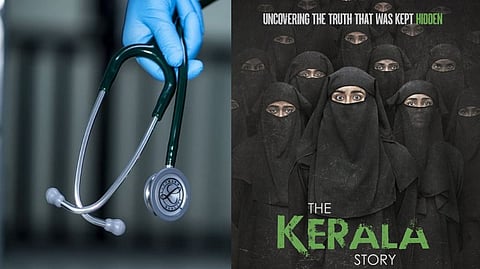 (On left) Poster of 'The Kerala Story'