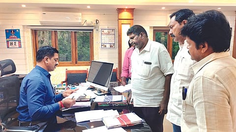 VSC Venketesan submitted a petition to dated May 15 to Collector P Kumaravel Pandian demanding action against schools collecting fees in excess