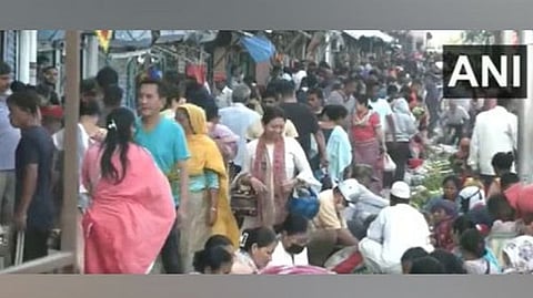People throng market during curfew relaxation in Imphal Valley
