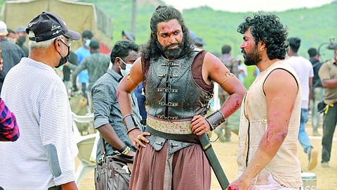 Vikram Prabhu with Mani Ratnam and Karthi