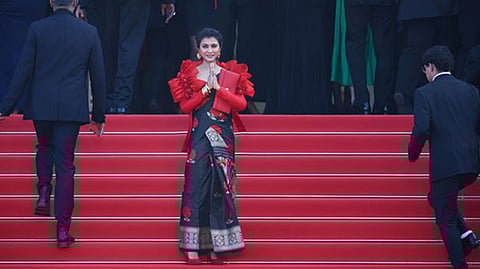 Aimee Baruah at the Cannes red carpet