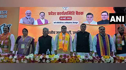 Uttarakhand Chief Minister Pushkar Singh Dhami participates in Bharatiya Janata Party BJP's State Working Committee meeting in Dehradun