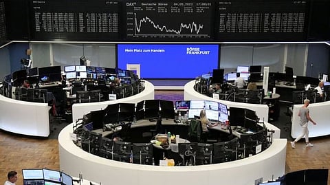 The German share price index DAX graph is pictured at the stock exchange in Frankfurt