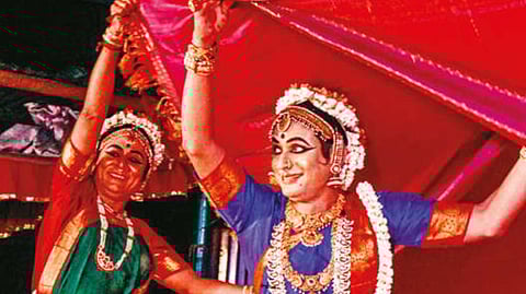 Artistes during the performance