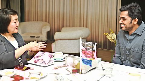 Karthi with Terumi Kakubari Fujieda