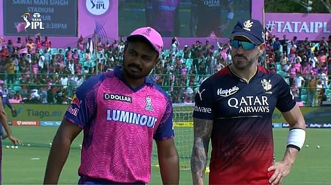 RR captain Sanju Samson and RCB captain Faf du Plessis
