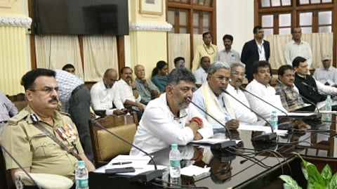 Are you all set to saffronise the police department? We will not allow it under our government," Shivakumar stated while addressing the meeting