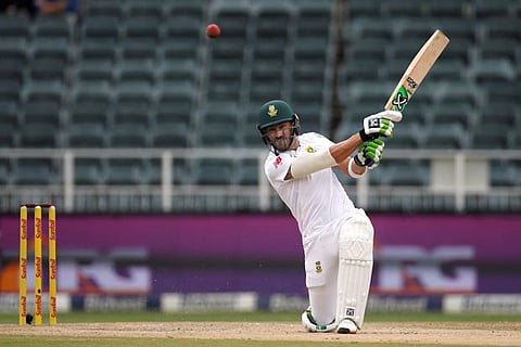 South Africa's Faf du Plessis in action