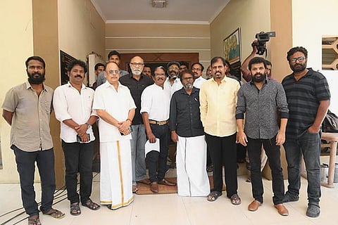 Directors at launch of a forum named Tamizhar Kalai Ilakkiya Panpaatu Peravai in Chennai on Monday