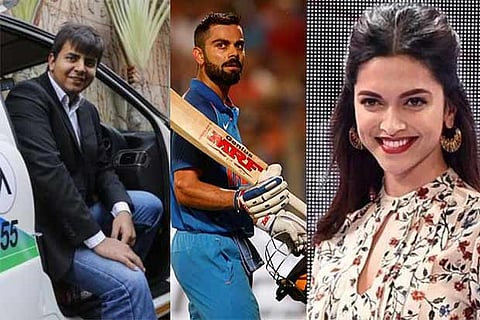 Ola co-founder Bhavish Aggarwal, Kohli , Deepika