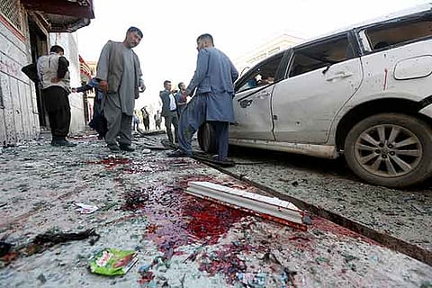 The site of the suicide attack in Kabul.(Reuters)