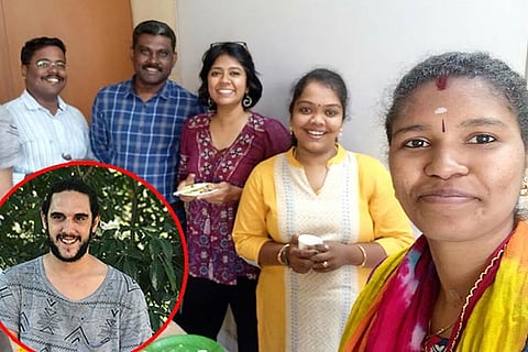 Students at one of the Spanish classes in Chennai; (Insert) Marc