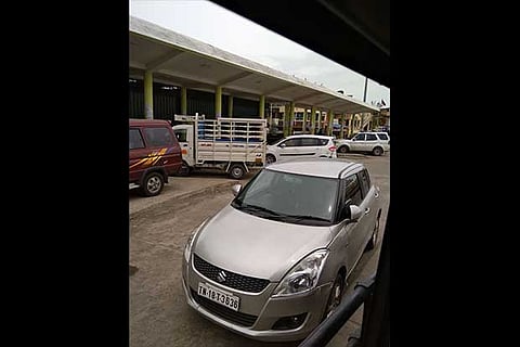 Private vechicles parked in the space of bus bay here in Poonamallee bus depot
