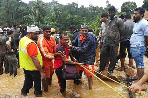 Relief work in Kodagu district.(Twitter via CM of Karnataka)