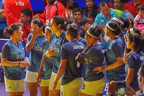 Indian women's kabaddi team after losing against Iran in the finals