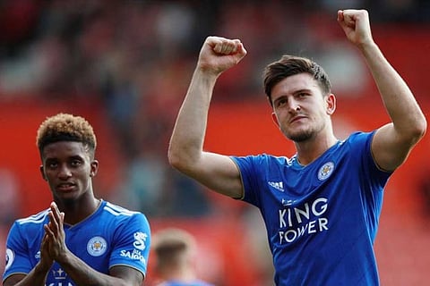 Leicester City's Harry Maguire scores the winner