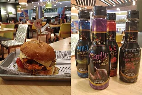 Chicken burger, garlic sauce