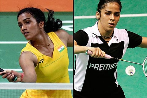(L) PV Sindhu and (R) Saina Nehwal