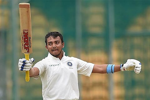 Prithvi Shaw has received the Test call-up for the senior team for the first time