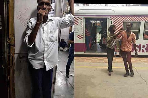 A man is seen smoking inside a train and two people involve in a tussle at a station