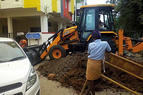 The private company which has undertaken the work has been using earth-movers to dig the roads