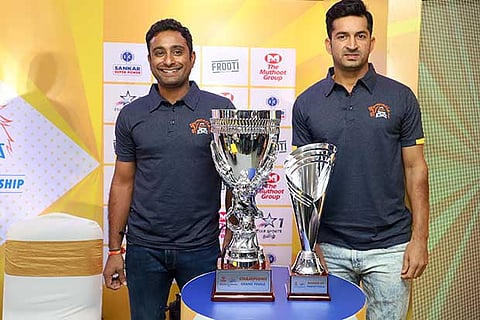 Rayudu (left) and Mohit during the launch of JSK