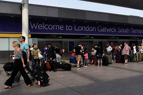 Gatwick Airport in southern England,