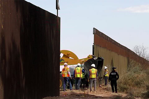 US Customs and Border Protection replace a 2.25-mile section of US-Mexico border with new wall