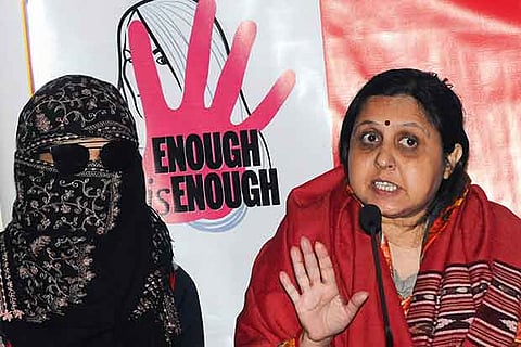 Advocate Varuna Bhandari with the sexually harassed employee of Doordarshan Television Network