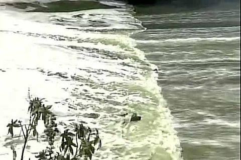 File photo of visuals from Bellandur lake, where debris had caught fire.