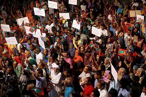 Supporters protest against delay in releasing former president Mohamed Nasheed