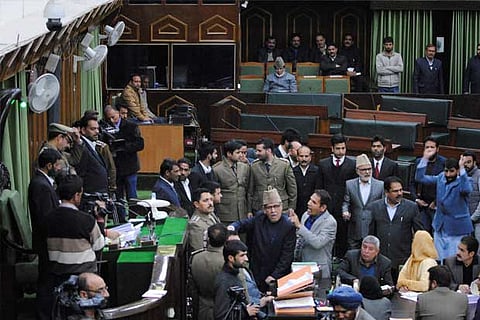 Pandemonium in J-K Assembly.(Photo: PTI)