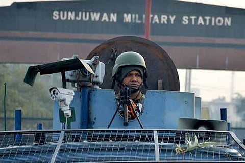 Security personnel outside the Sunjuwan Military station.(Photo: PTI)