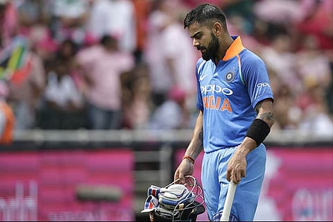 Virat Kohli walks off after being dismissed in the fourth ODI against South Africa