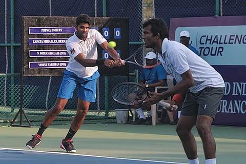 The combination of Vishnu Vardhan (left) and N Sriram Balaji won its first round match