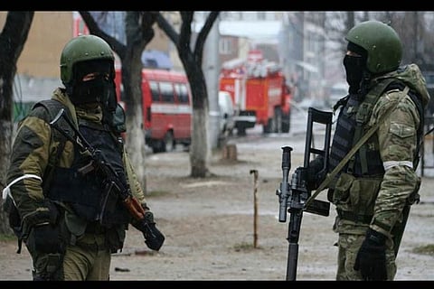 Russia's special forces stand guard in North Caucasus Republic of Dagestan