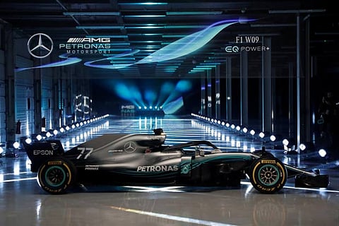 The new Mercedes' F1 car during the launch