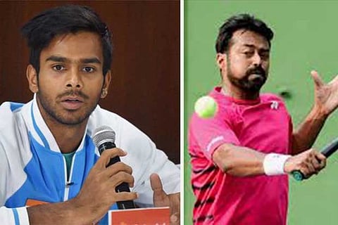 Sumit Nagal (left) and Leander Paes have been paired together