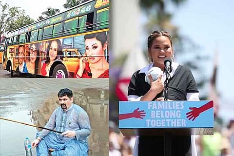 Trending in TN: Kerala buses with porn stars posters, Pakistani man drinks sewage water for votes and Teigan speaks at march with infant son