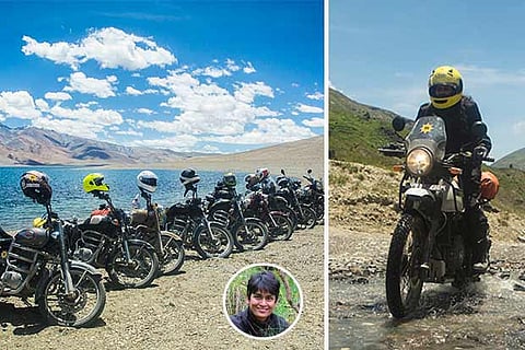 Pictures taken during the Himalayan Odyssey Women?s Edition in 2016; K Renuka (inset)