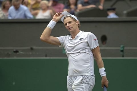 Kevin Anderson after his record five setter game against John Isner.(Reuters)