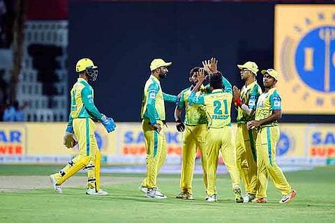 Lyca Kovai Kings players celebrate a wicket